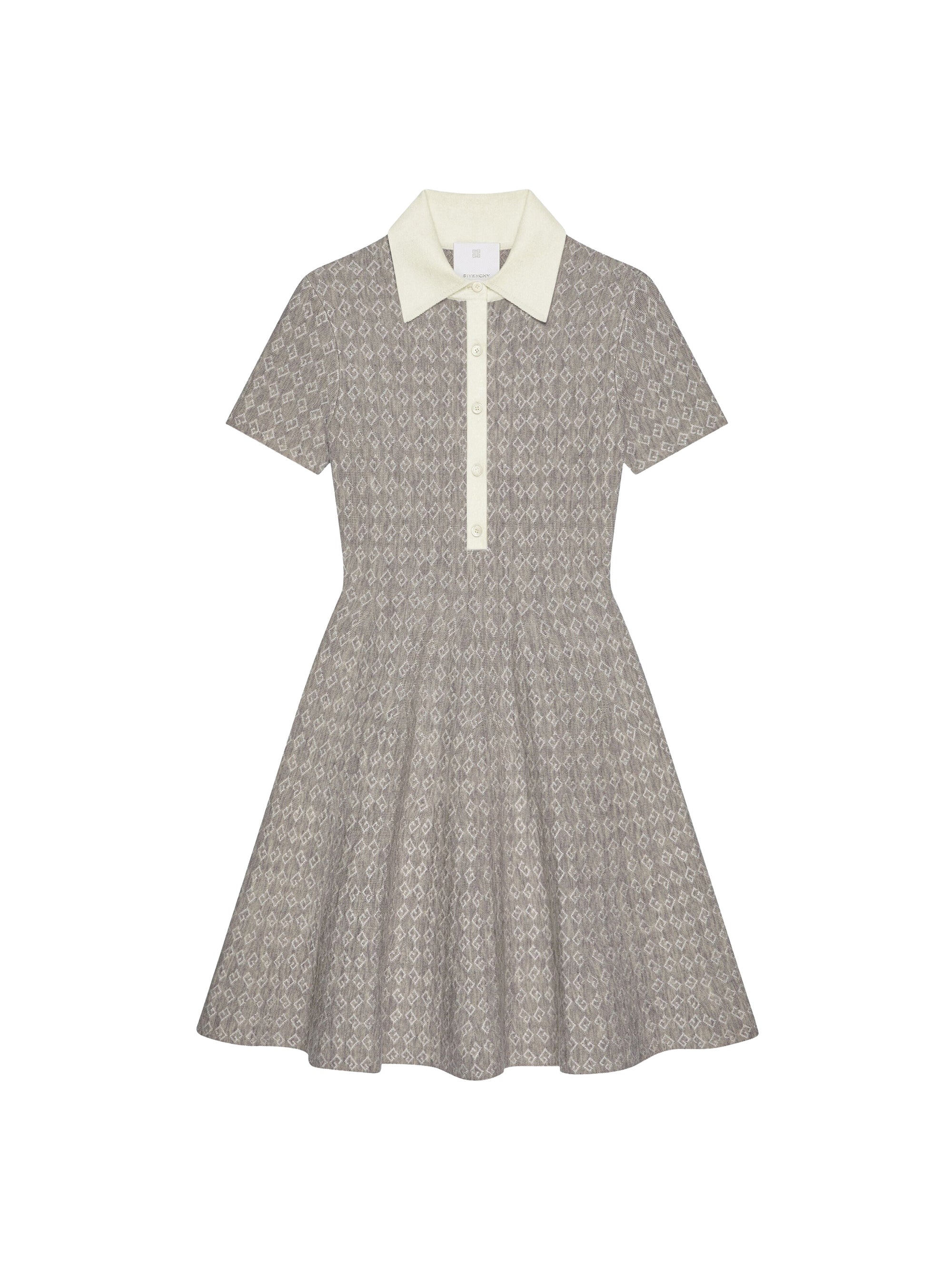 Robe courte col polo en laine - Beige