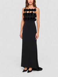 Robe longue à pompons - Black
