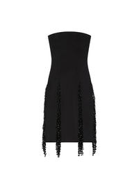 Robe corset à franges - Black