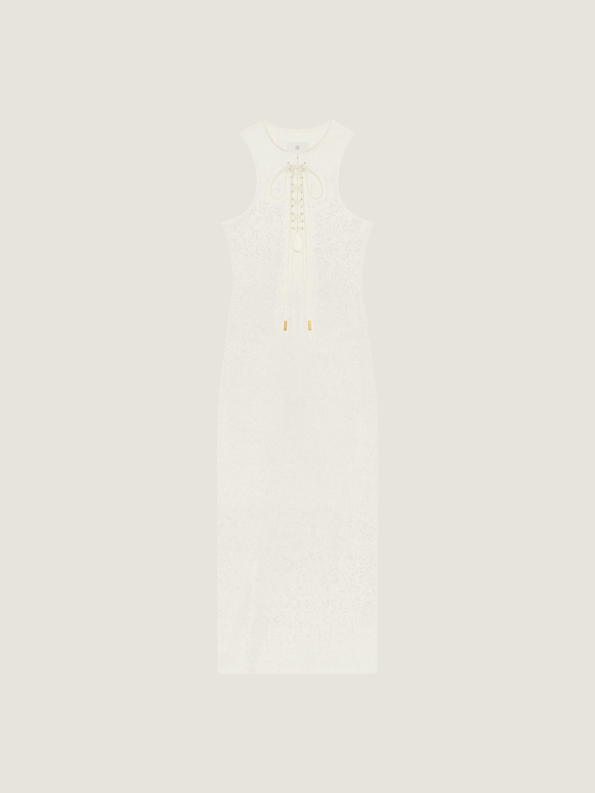 LACE UP RIB TANK DRESS