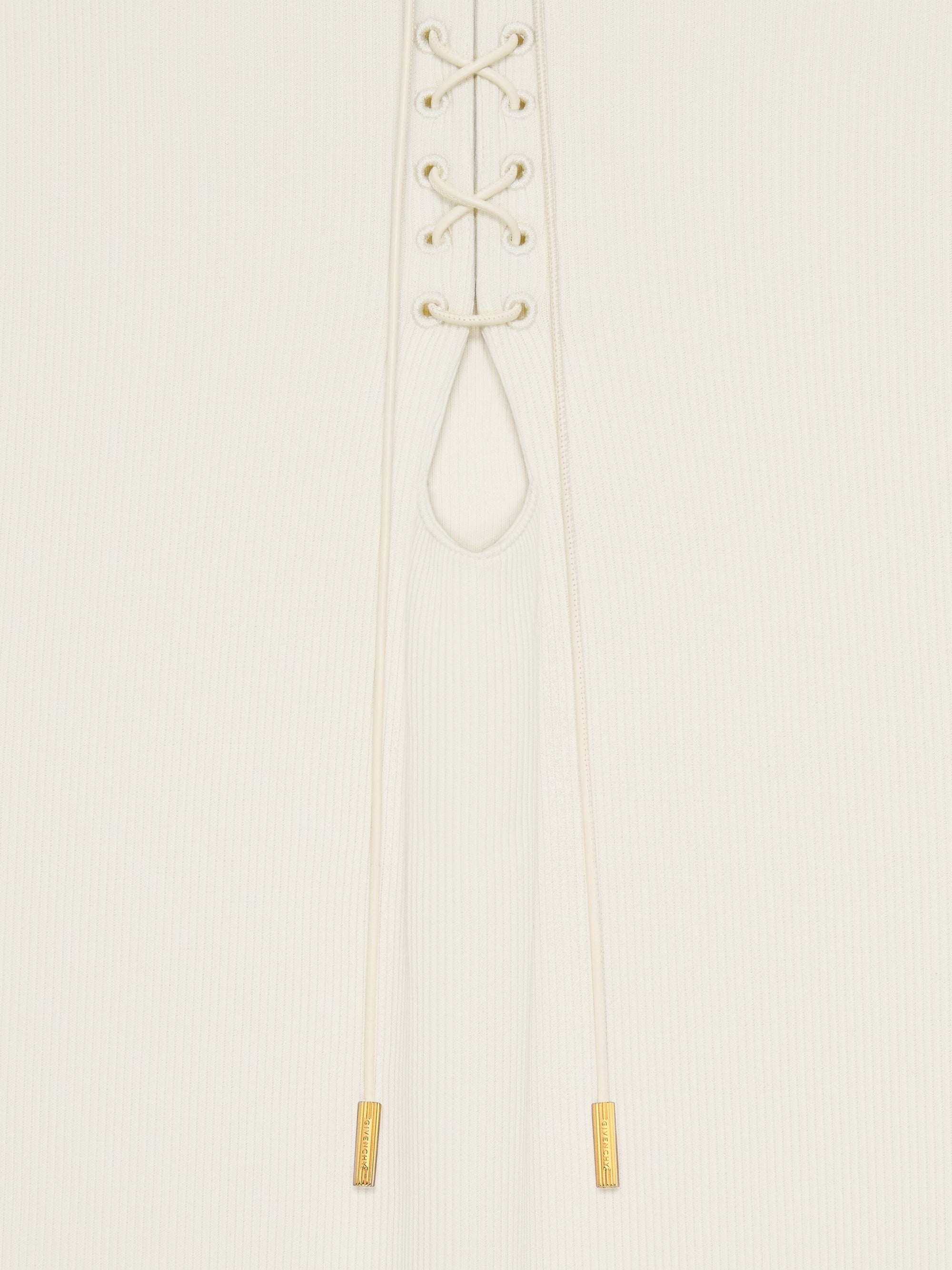 LACE UP RIB TANK DRESS