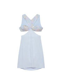 Robe brodée à découpes - Multicolored