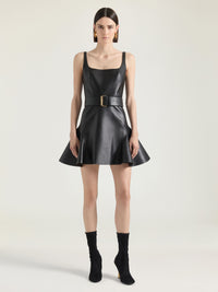 MINI DRESS WITH FLARED SKIRT DETAIL
