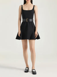 Mini-robe à jupe évasée - Black