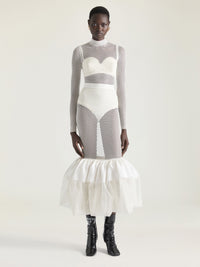HIGH NECK DRESS WITH DARTS DETAILING