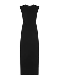 Structured evening dress in wool - Black