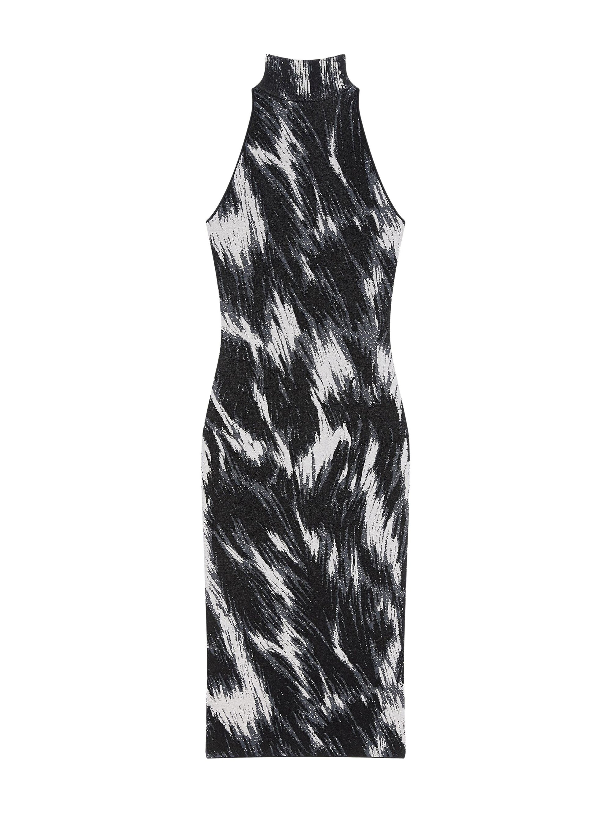 Animal-print backless dress – Grey Mix