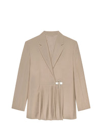 Veste à fermeture U-lock en laine - Light Beige