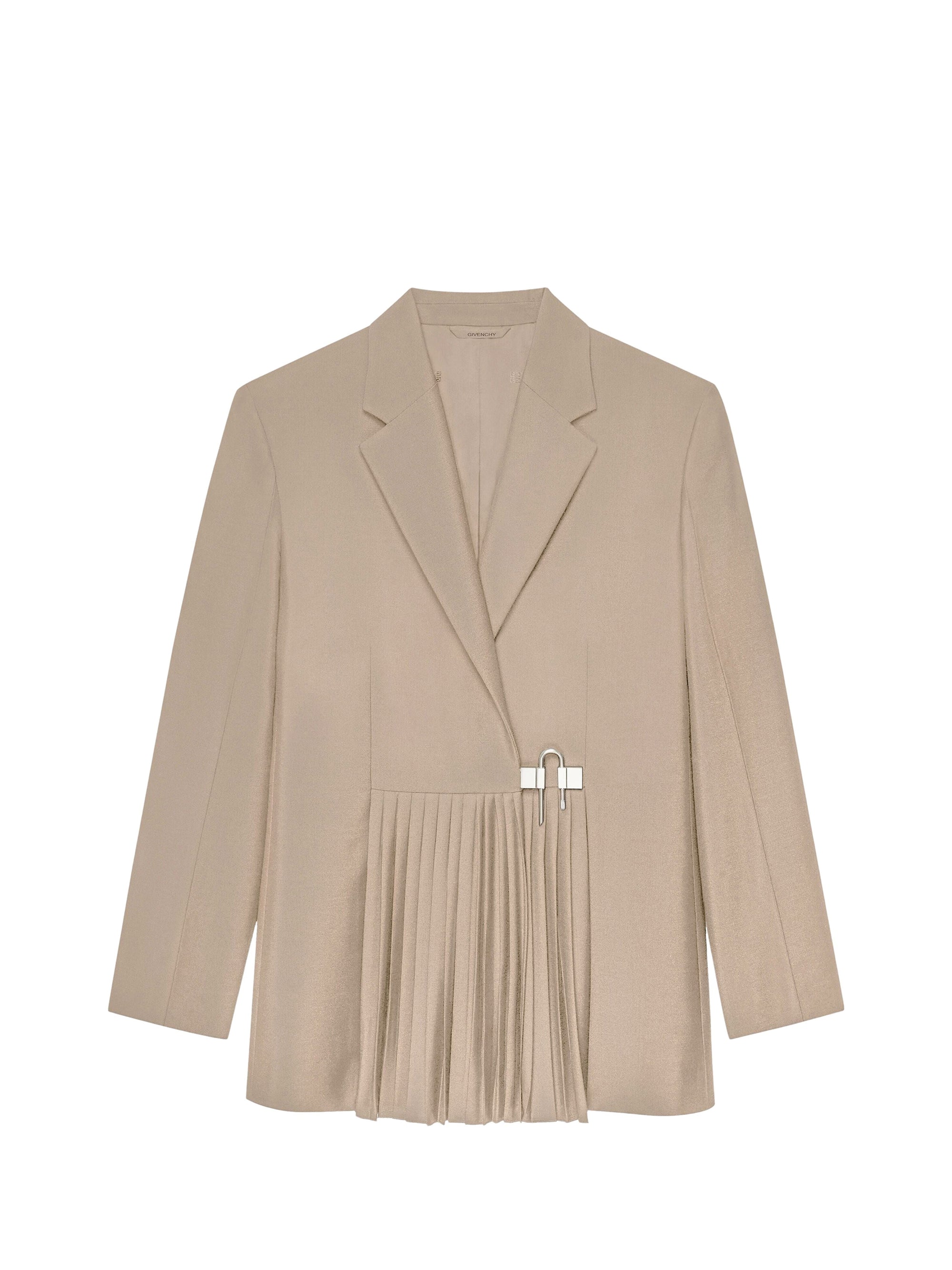 Veste à fermeture U-lock en laine - Light Beige