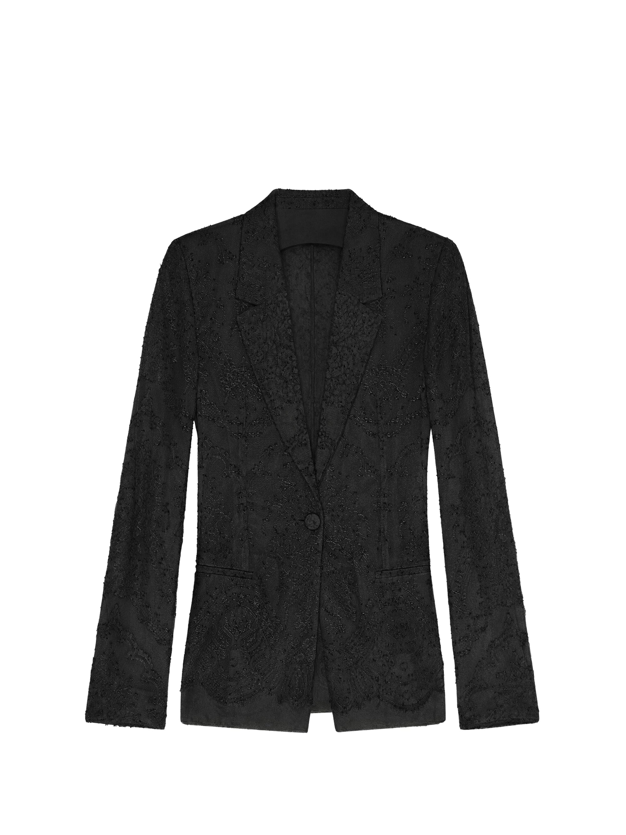 Veste en dentelle et soie - Noir