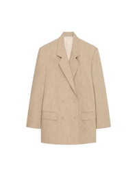 Veste à double boutonnage en laine - Beige