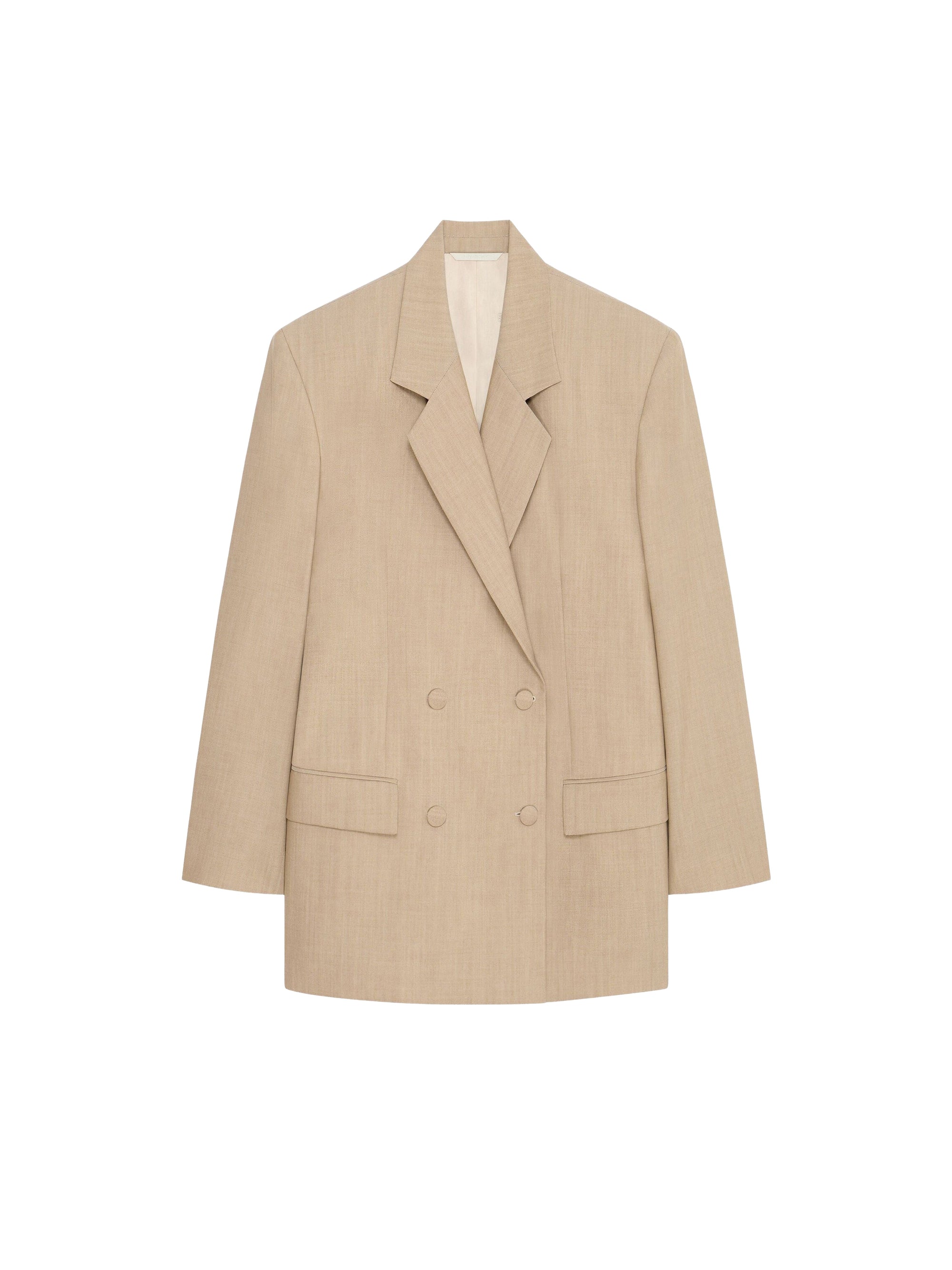 Veste à double boutonnage en laine - Beige