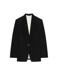 Straight-cut wool jacket - Black
