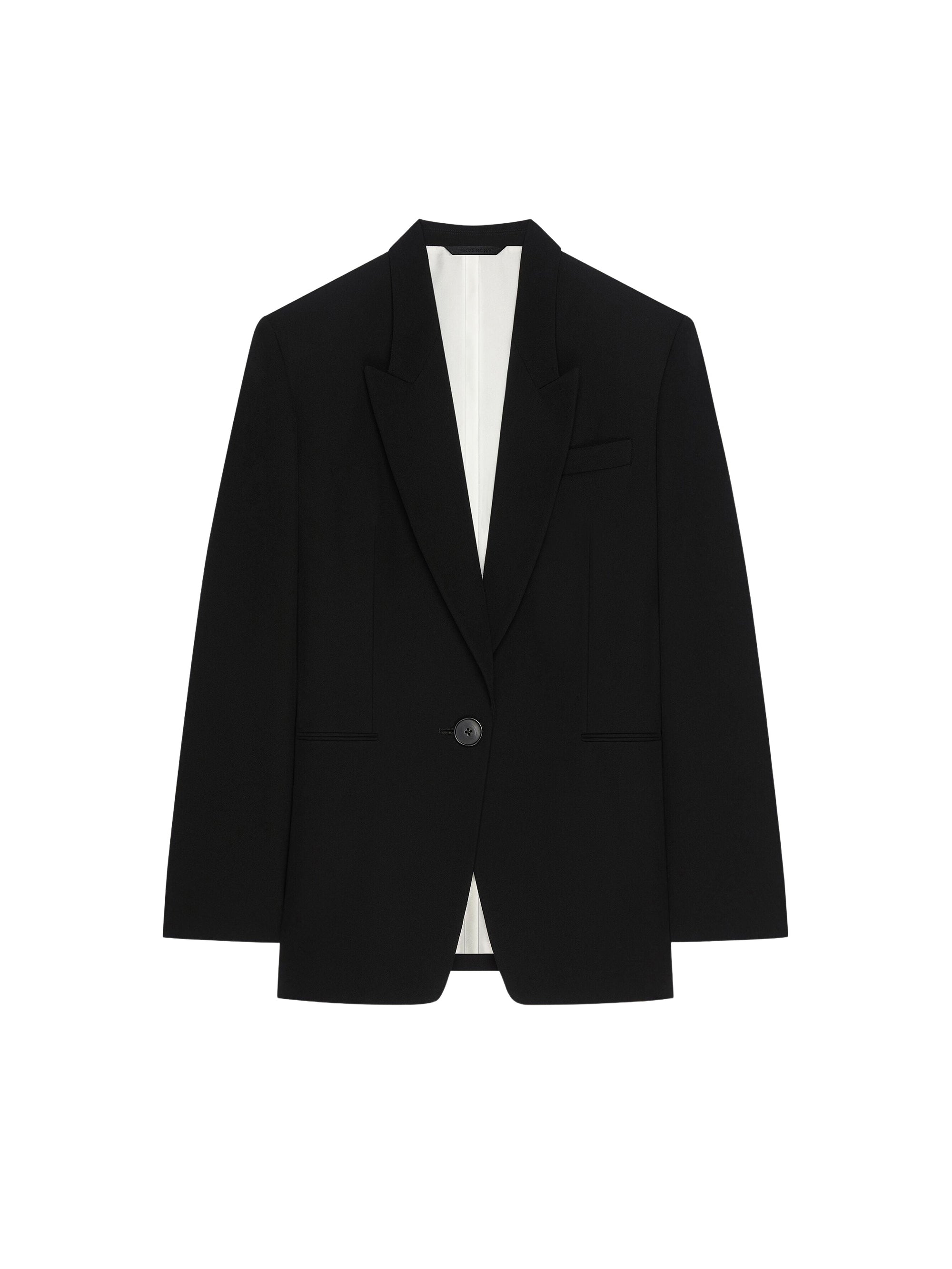 Straight-cut wool jacket - Black