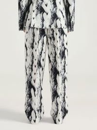 Straight-cut wool jacket - Black & White