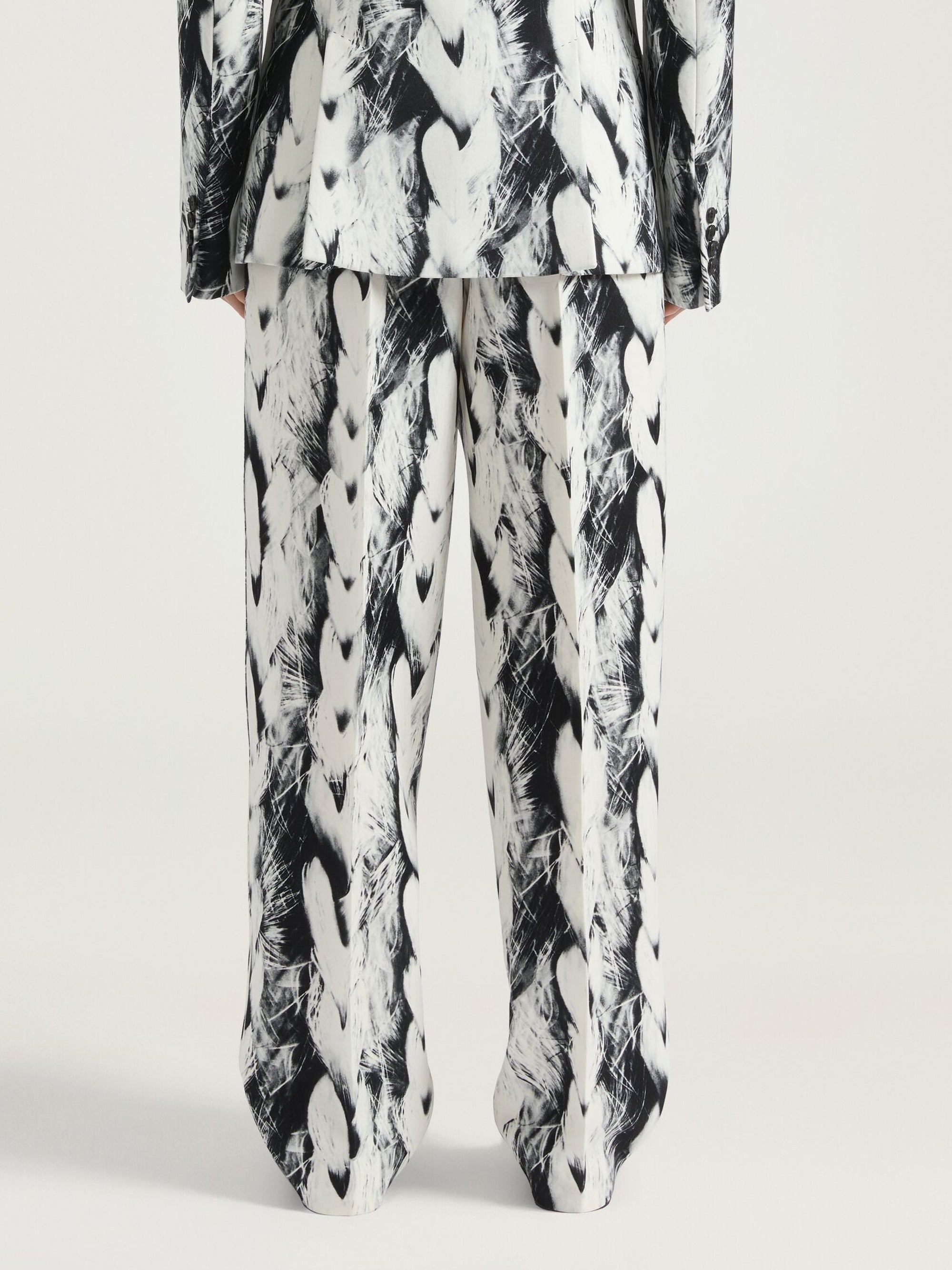 Straight-cut wool jacket - Black & White