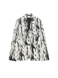 Straight-cut wool jacket - Black & White