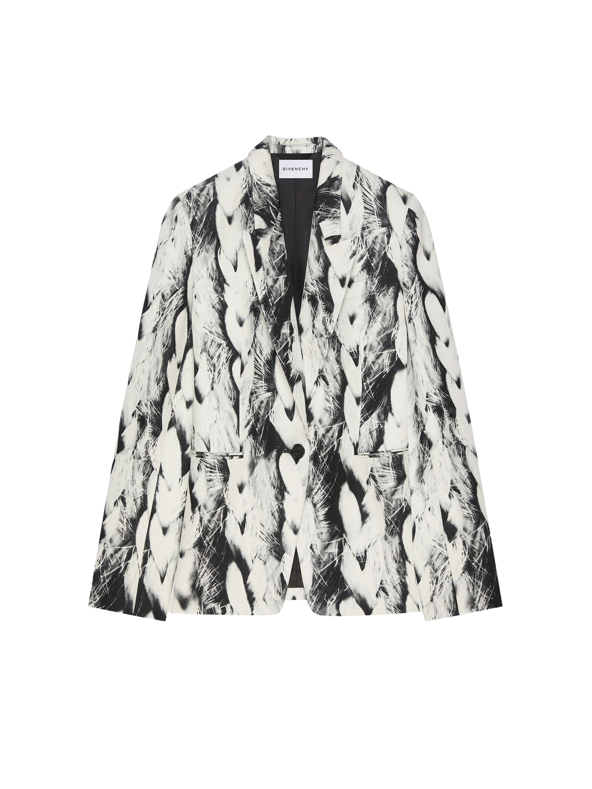 Straight-cut wool jacket - Black & White