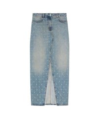 Jupe avec fente en denim - Medium Blue