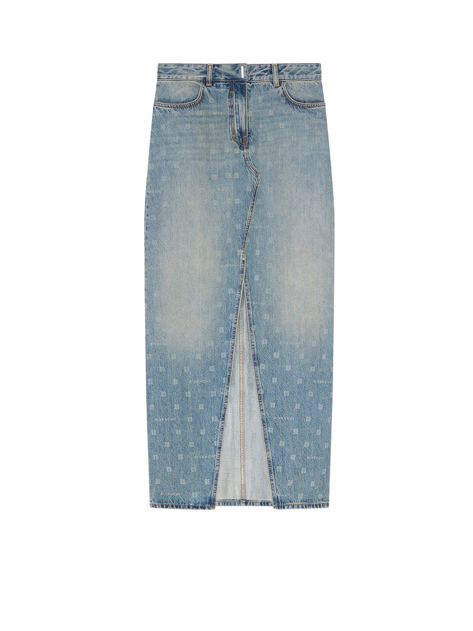 Jupe avec fente en denim - Medium Blue