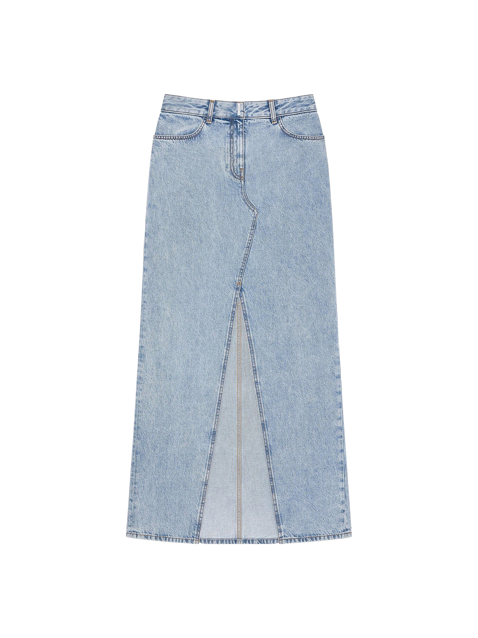 Jupe avec fente en denim - Light Blue