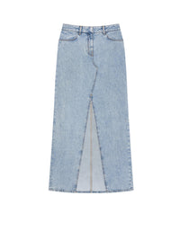 Skirt with denim slit - Light Blue