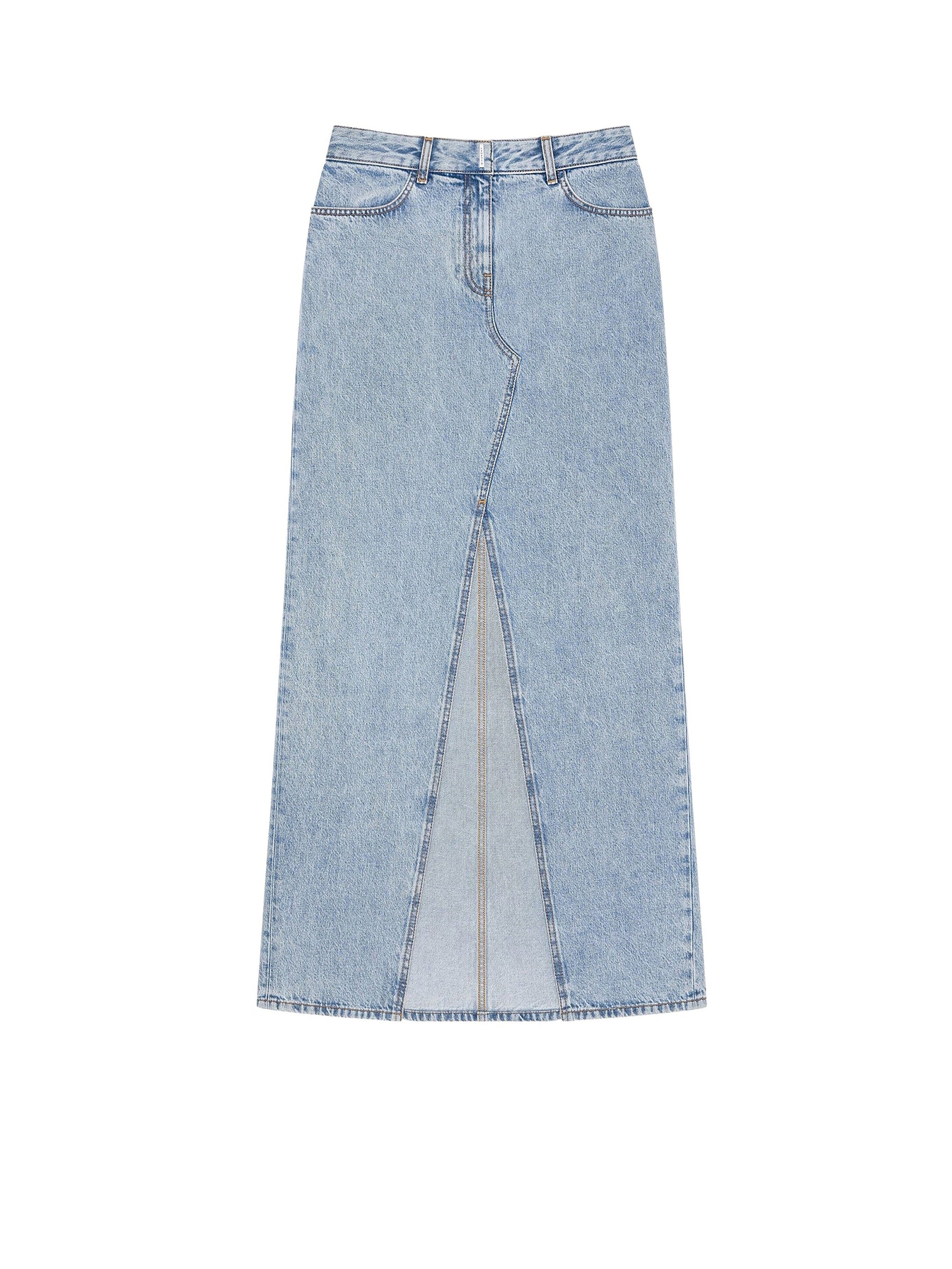 Skirt with denim slit - Light Blue