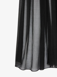 Mini jupe drapée avec traîne en soie - Noir