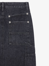 Jupe avec patches en denim - Faded Black