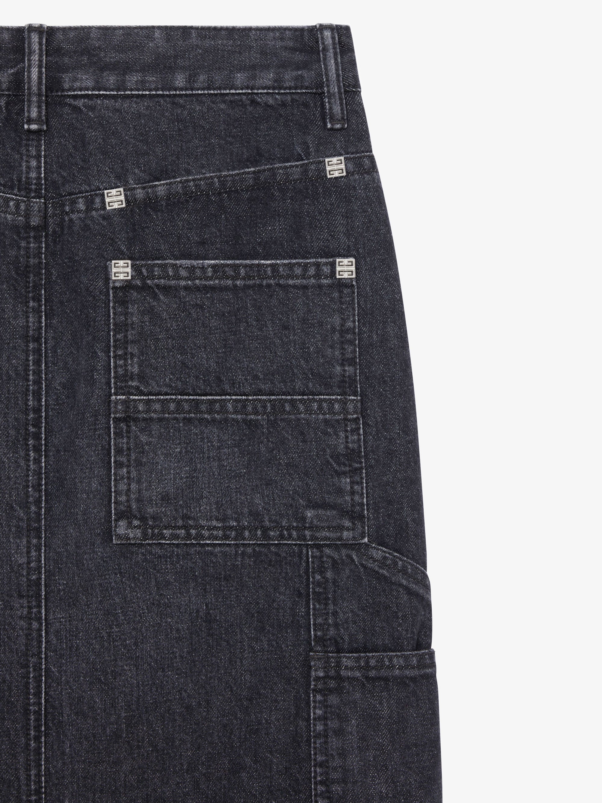 Jupe avec patches en denim - Faded Black
