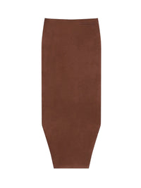 Jupe asymétrique en soie - Moka Brown