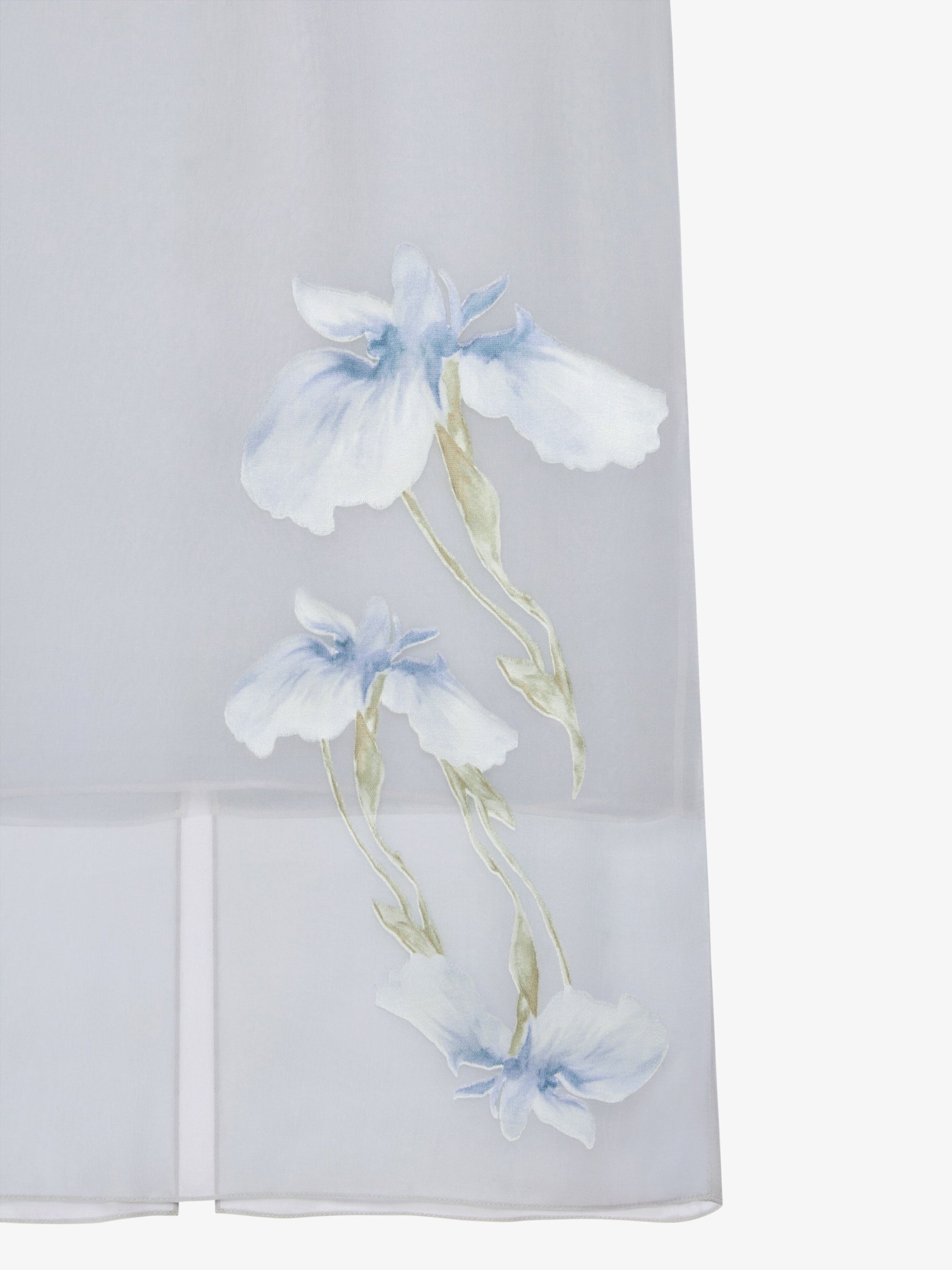 Jupe motif floral en satin - Ice Blue