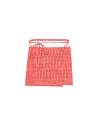 Mini-jupe portefeuille - Coral