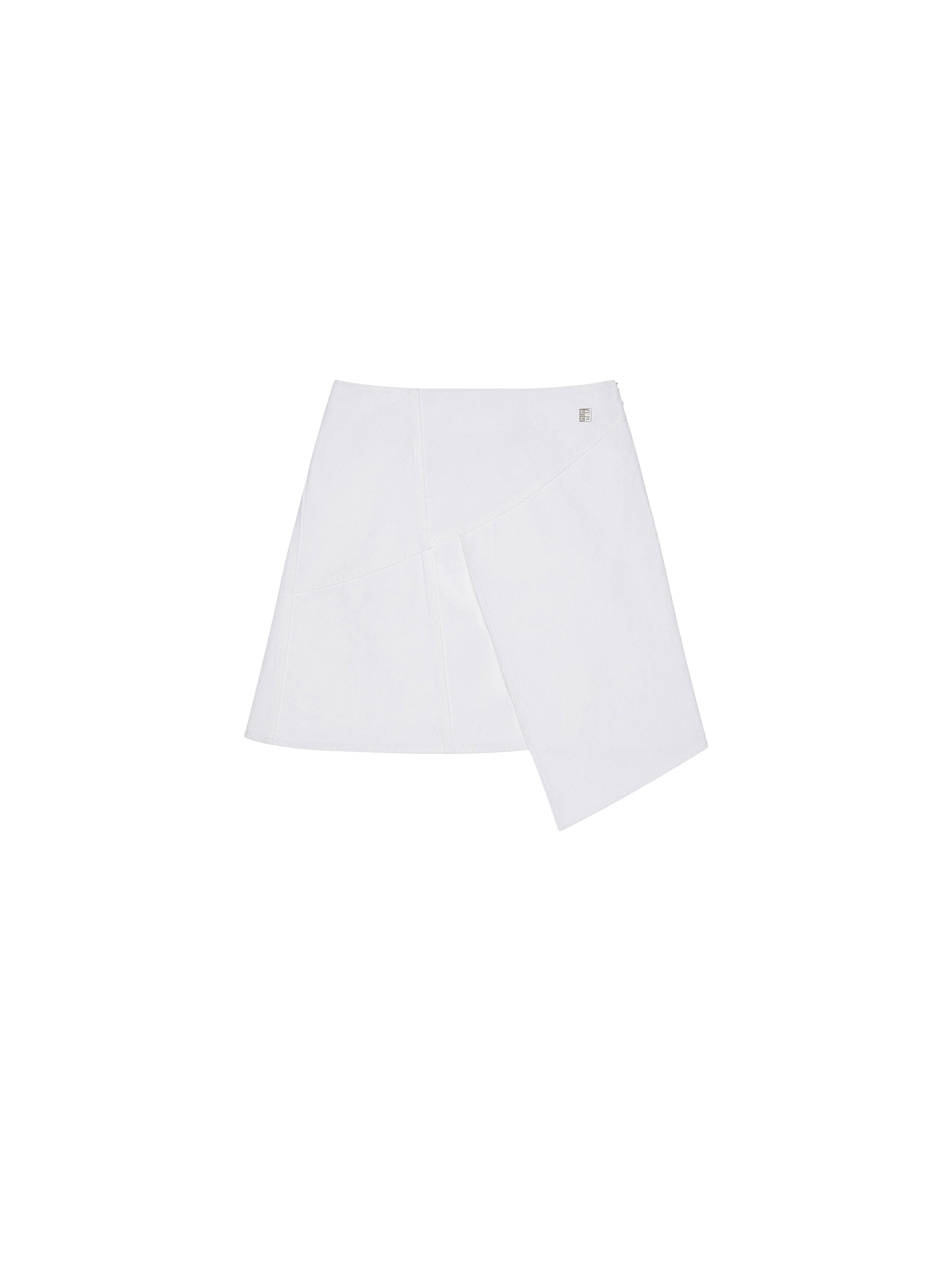 Mini-jupe en jean fendue - White