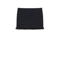 Mini jupe en tweed avec perles - Dark Navy