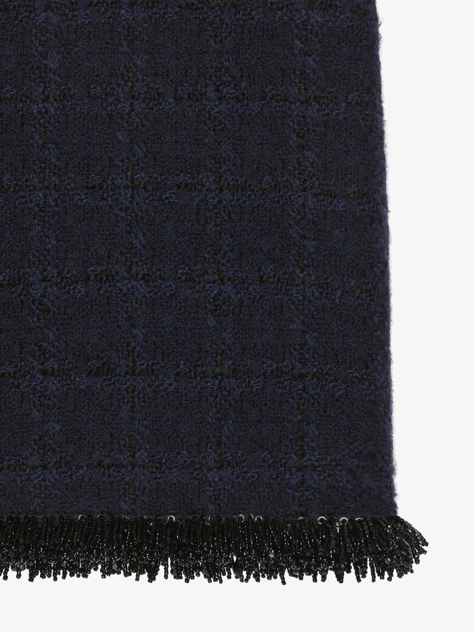 Mini jupe en tweed avec perles - Dark Navy