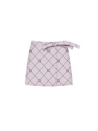 Jupe à nœud en laine - Pink & Grey