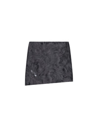 Jupe courte asymétrique en soie mélangée - Charcoal