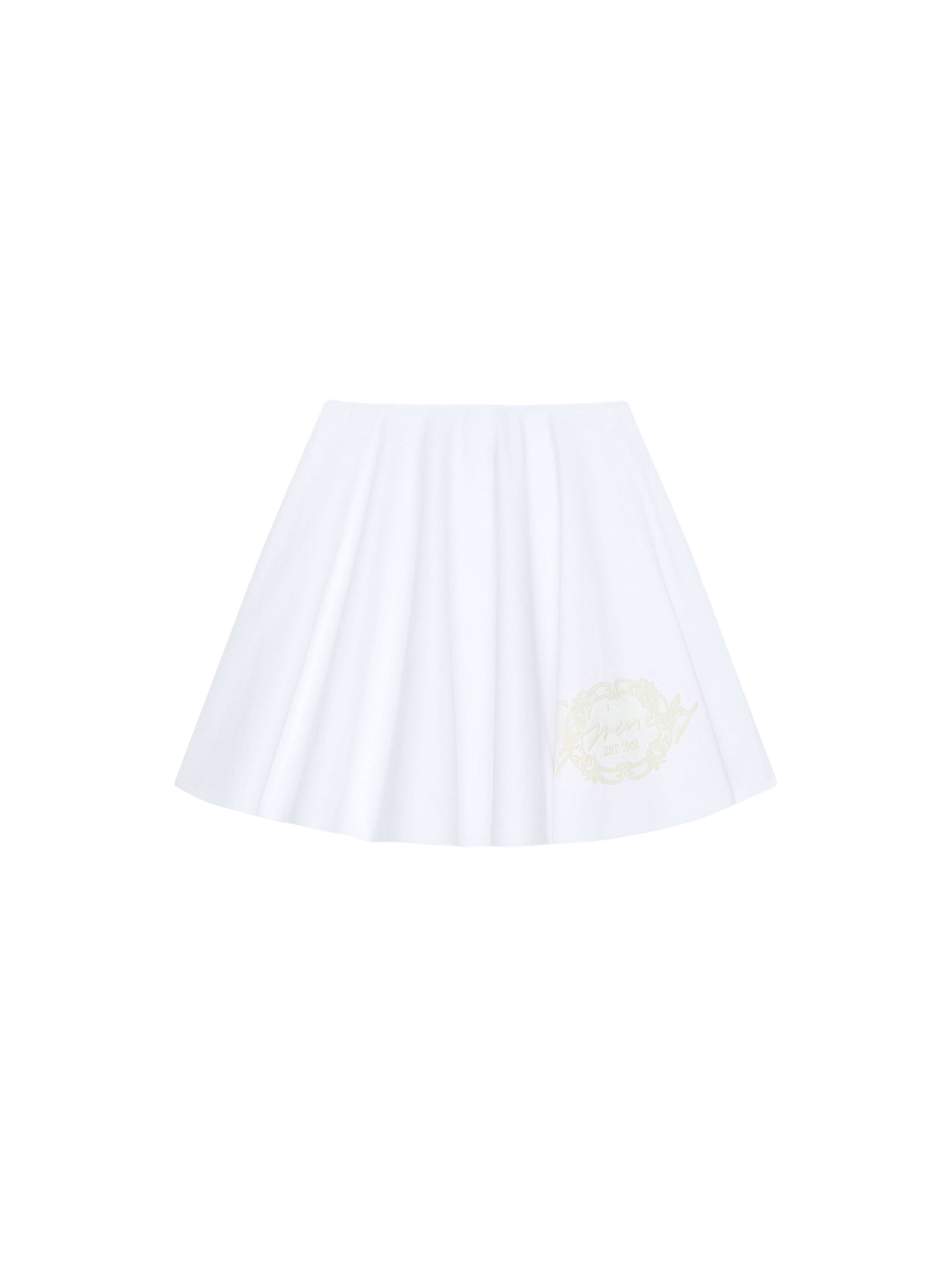 Jupe cercle en laine - White
