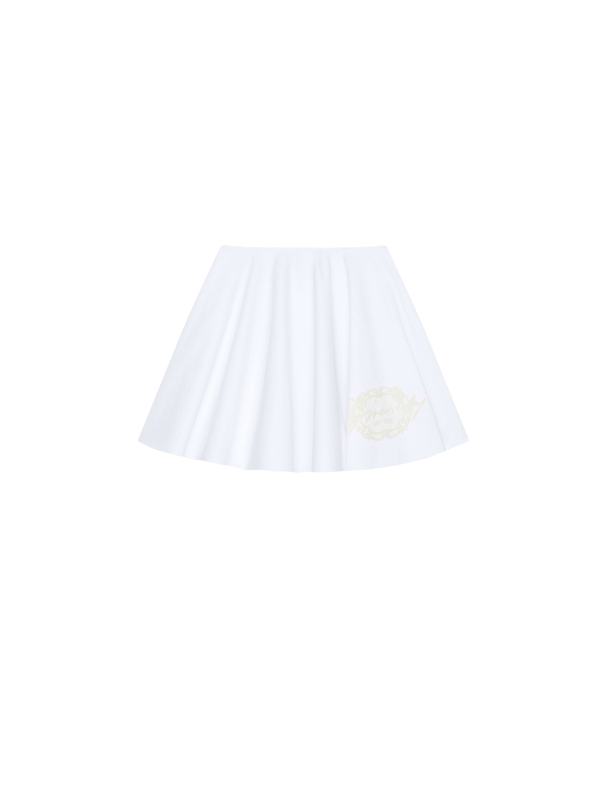 Jupe cercle en laine - White