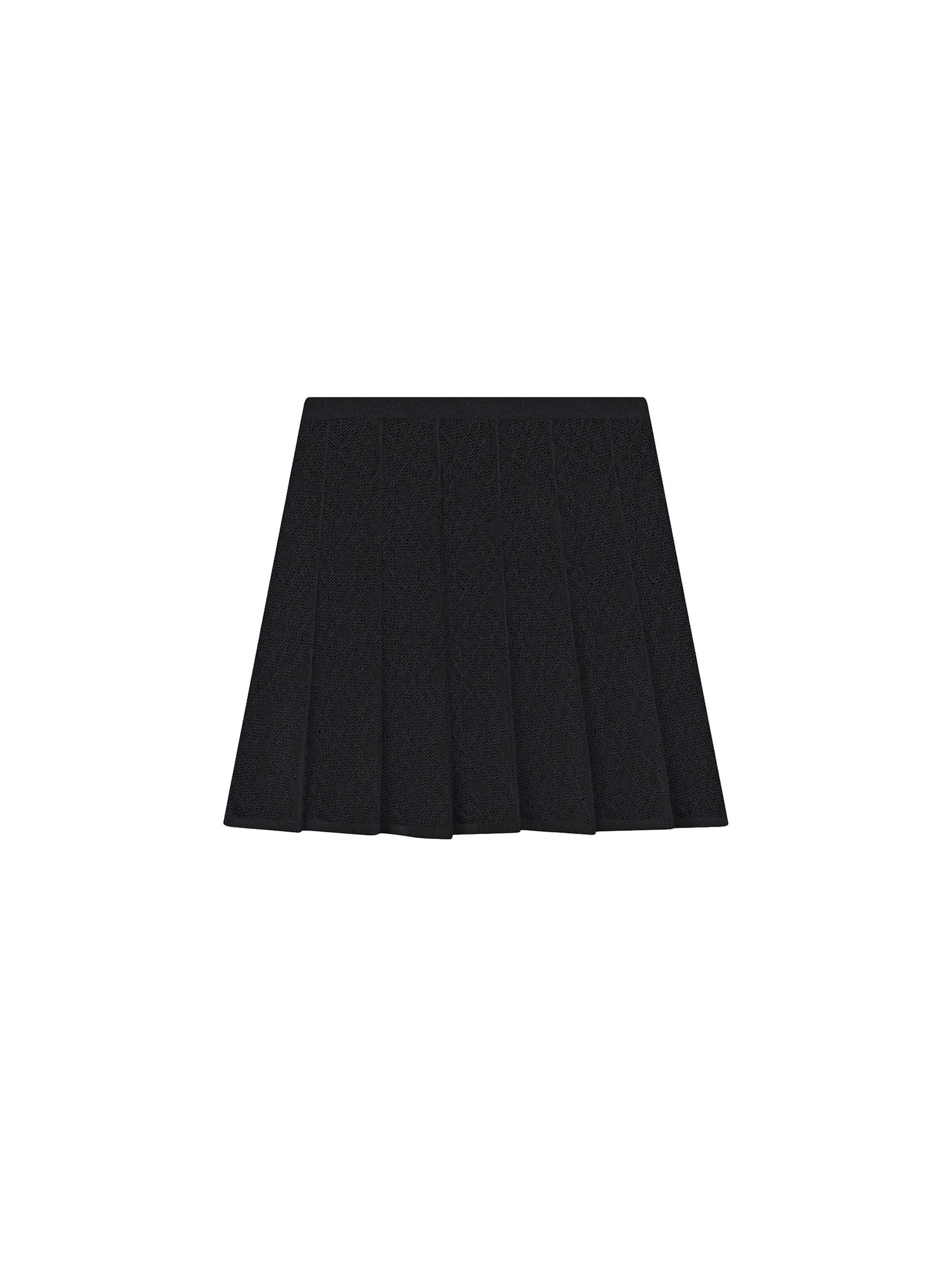 Pleated skirt in Monogram 72 jacquard – Black
