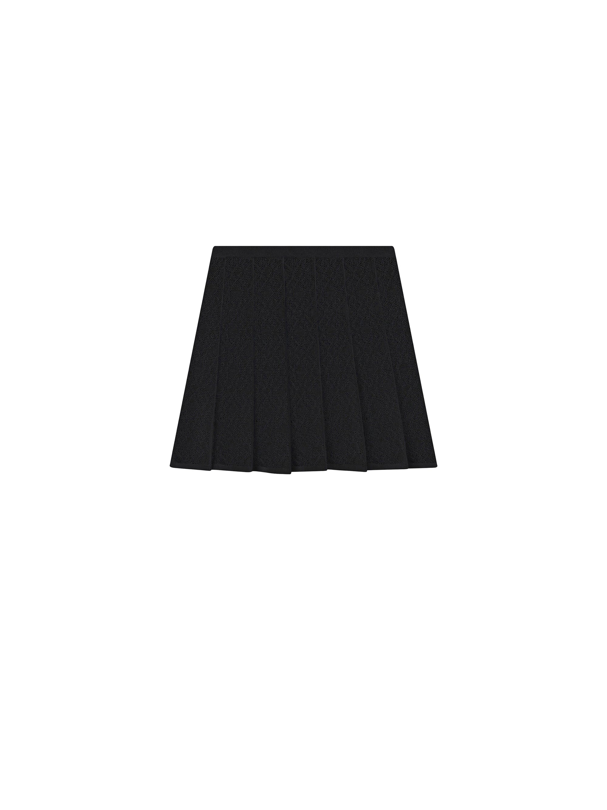 Jupe plissée en jacquard monogramme 72 - Black