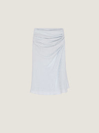 SMOCK WAIST DRAPED MIDI SKIRT