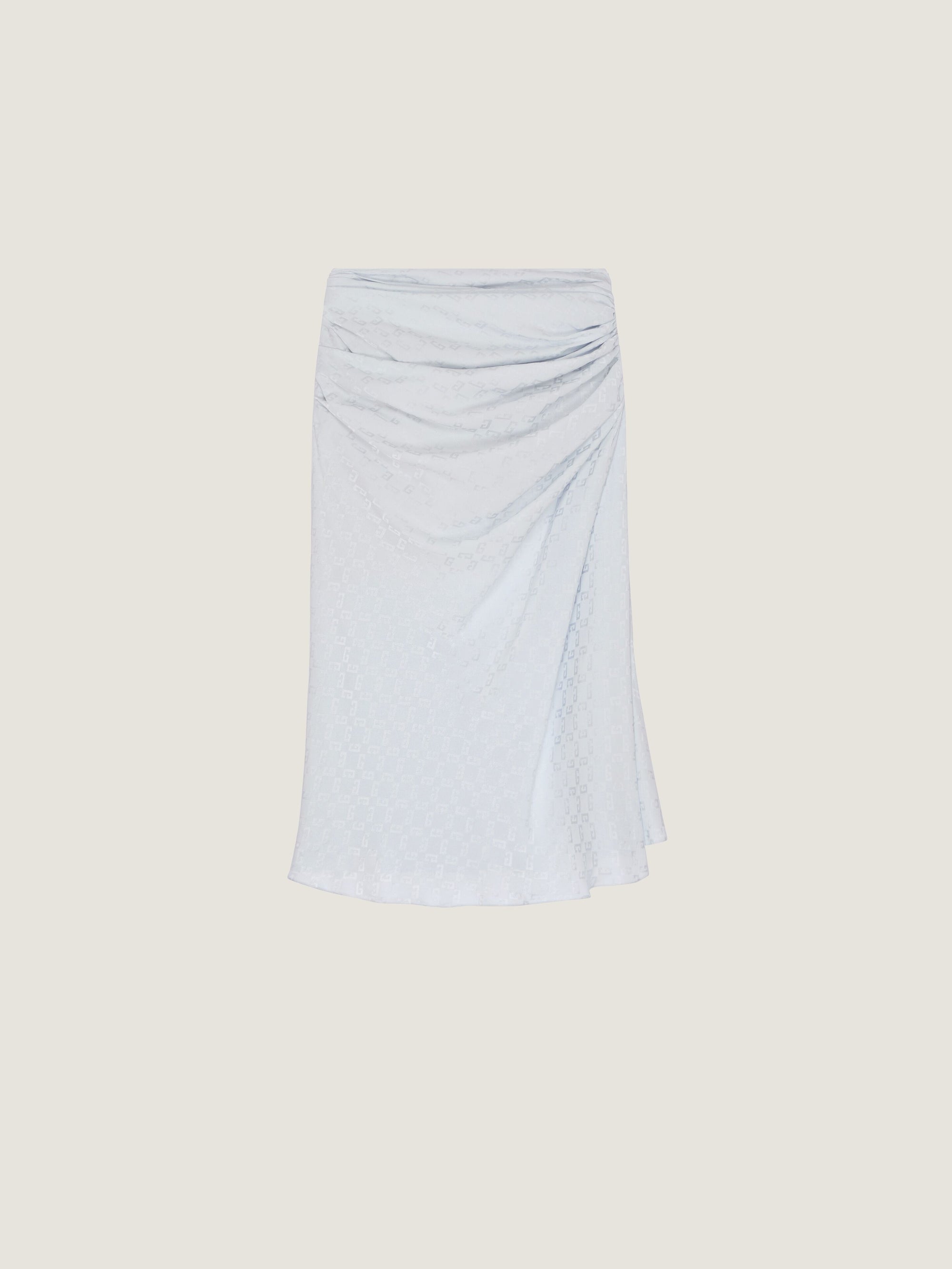 SMOCK WAIST DRAPED MIDI SKIRT
