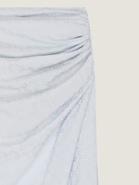 SMOCK WAIST DRAPED MIDI SKIRT