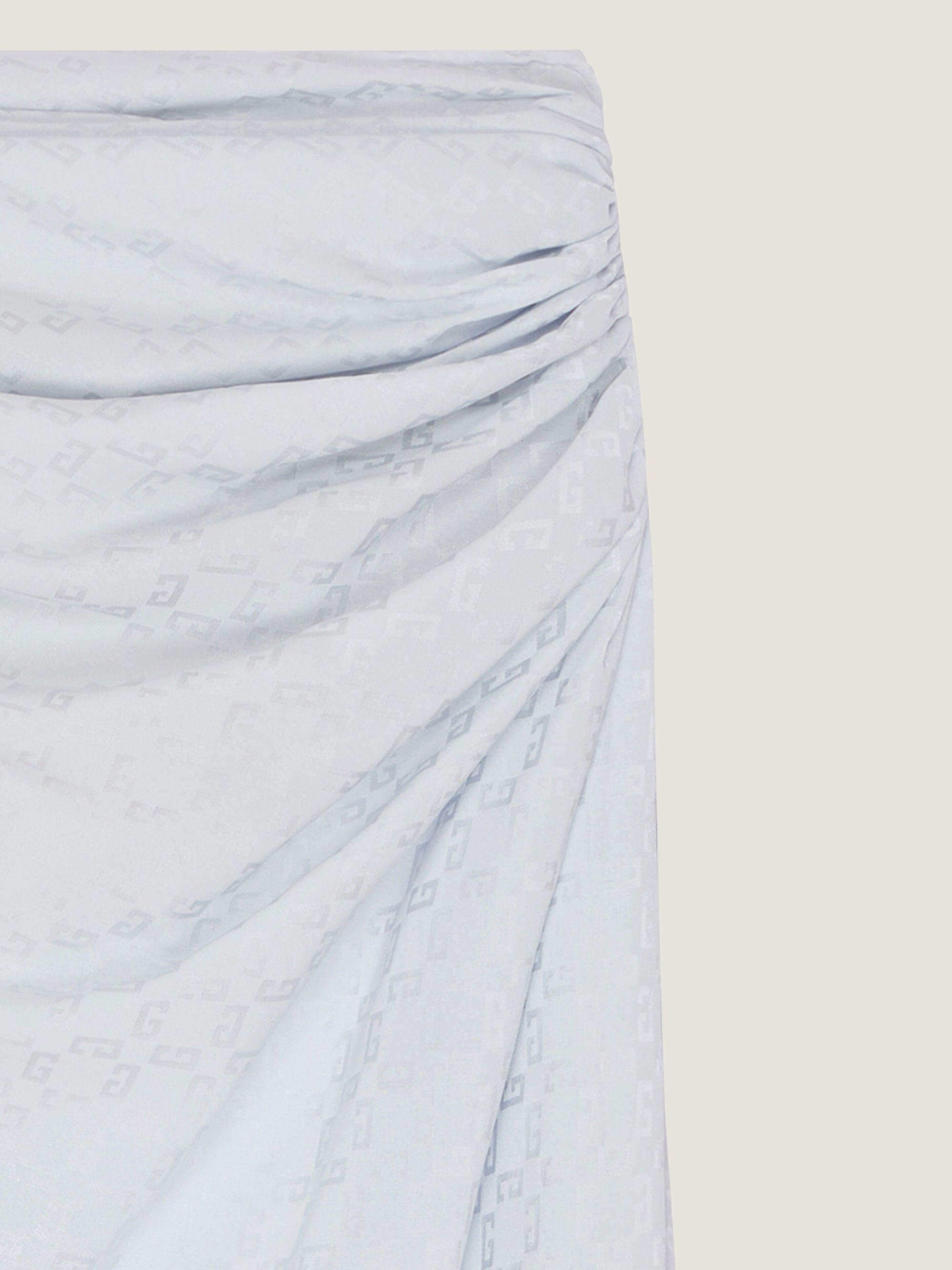 SMOCK WAIST DRAPED MIDI SKIRT