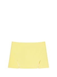 Wool mini skirt with cut-outs - Acid Yellow