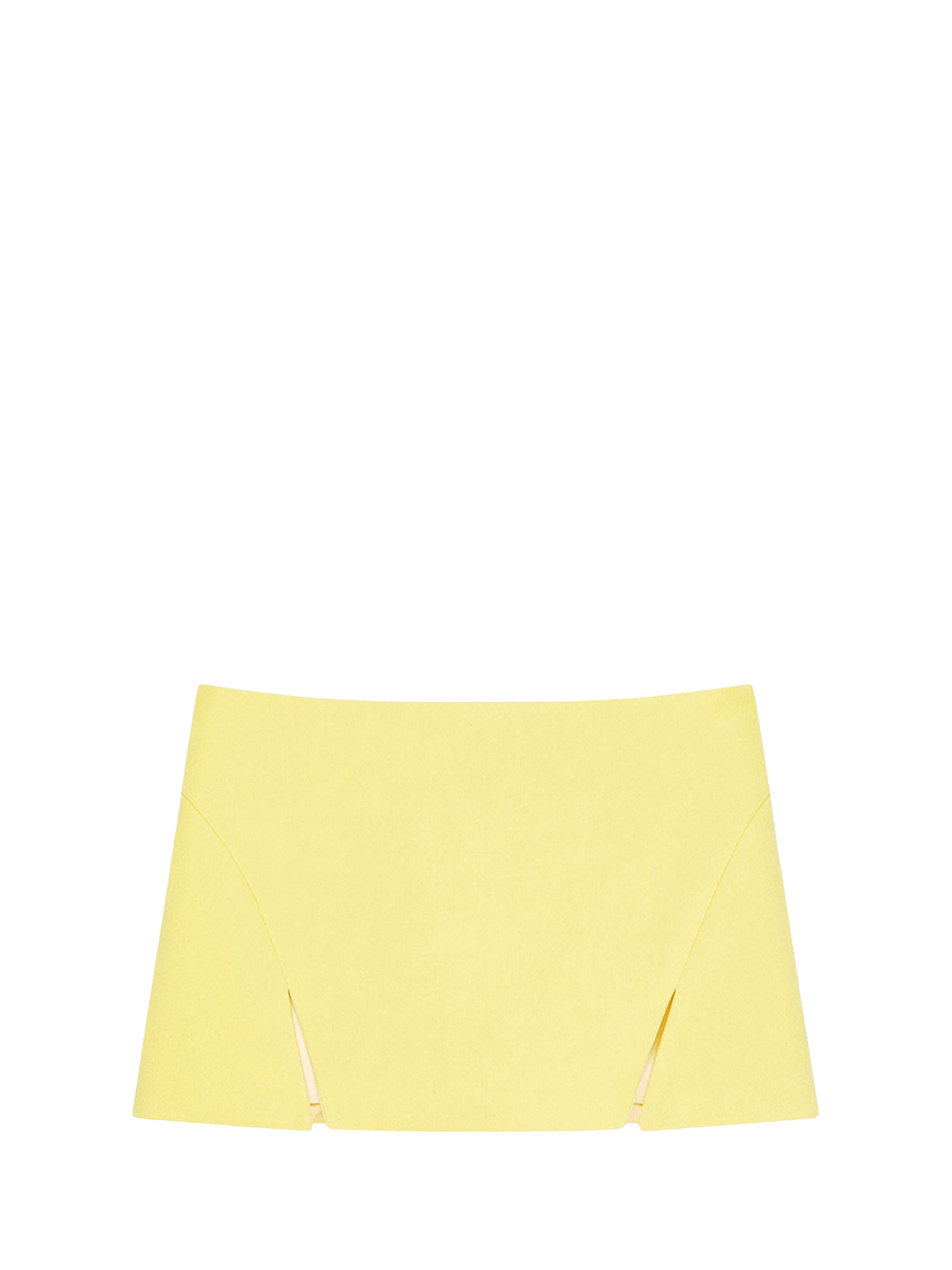 Wool mini skirt with cut-outs - Acid Yellow