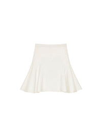 Flared mini skirt in a wool blend – Ivory