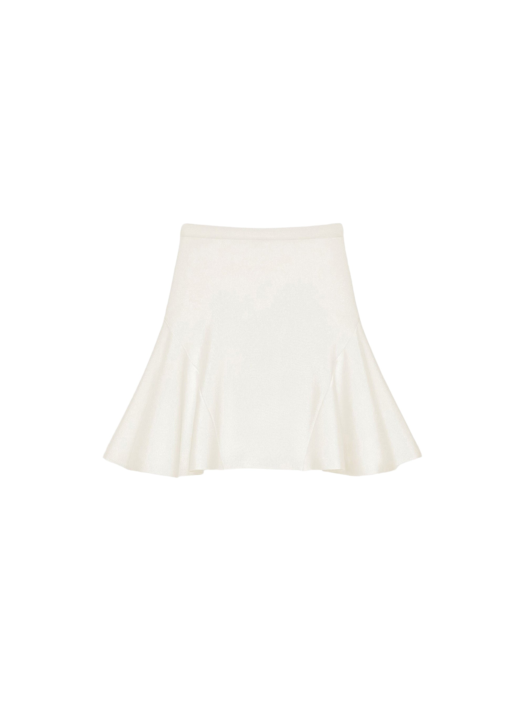 Flared mini skirt in a wool blend – Ivory